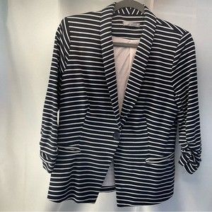 Olivia moon Womens blazer striped one button sz: medium